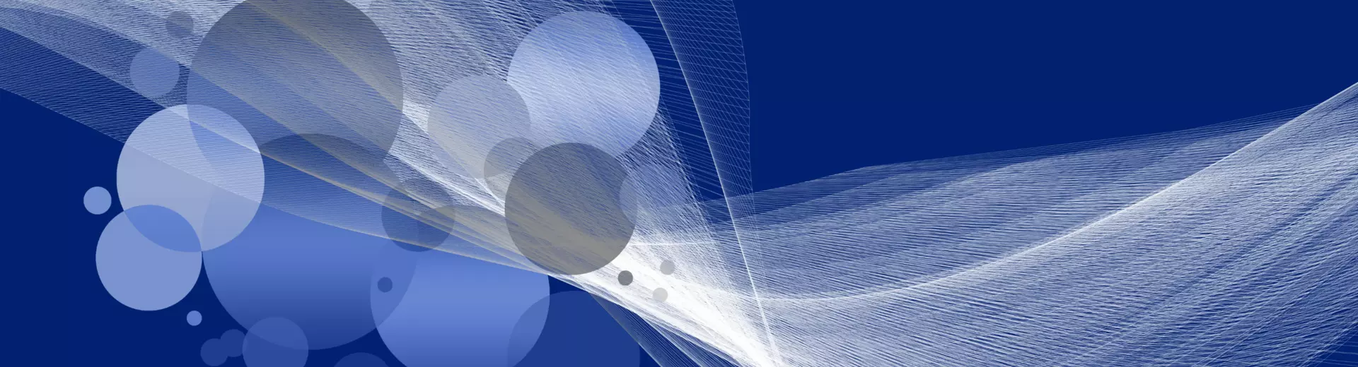 Abstract image of a white wave and bubbles over a blue background