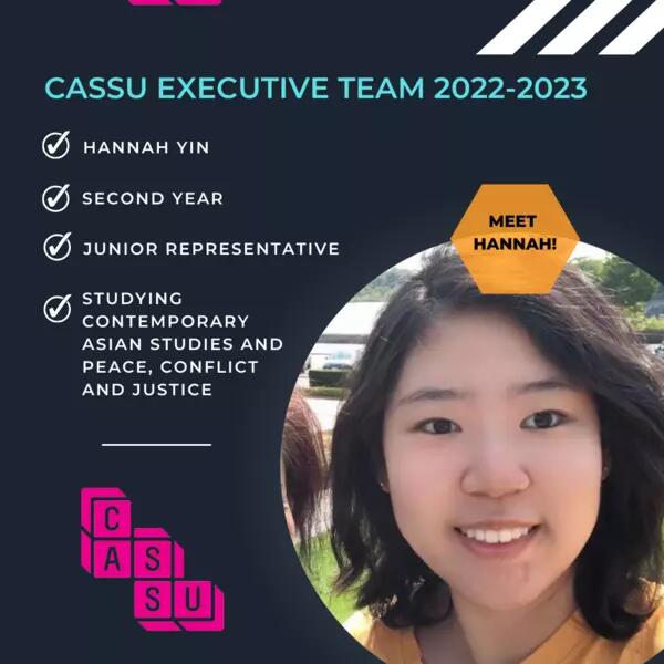 Hannah Yin, Junior Representative, CASSU, 2022-23