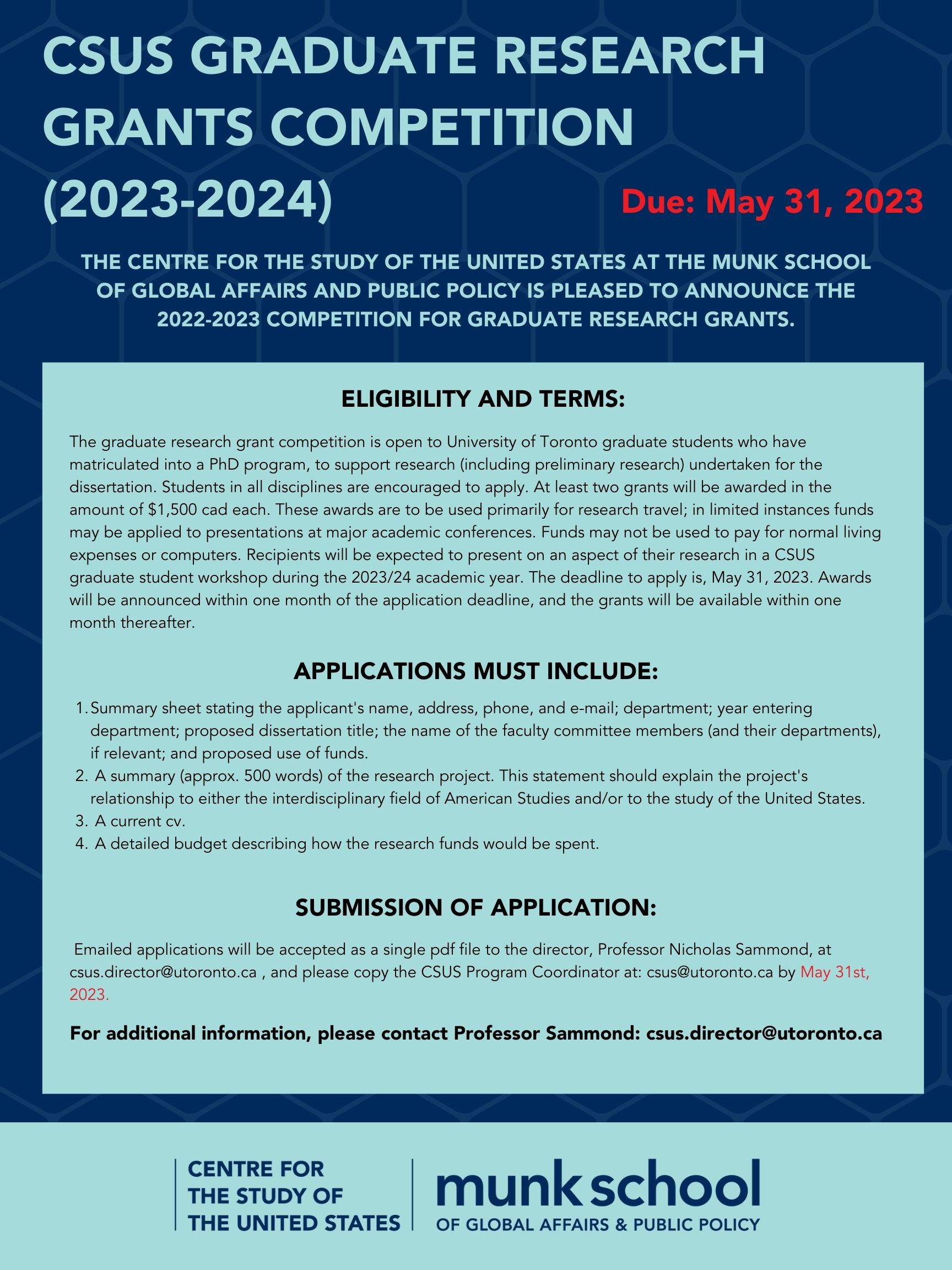 Flyer for The Graduate Research Grant Competition 