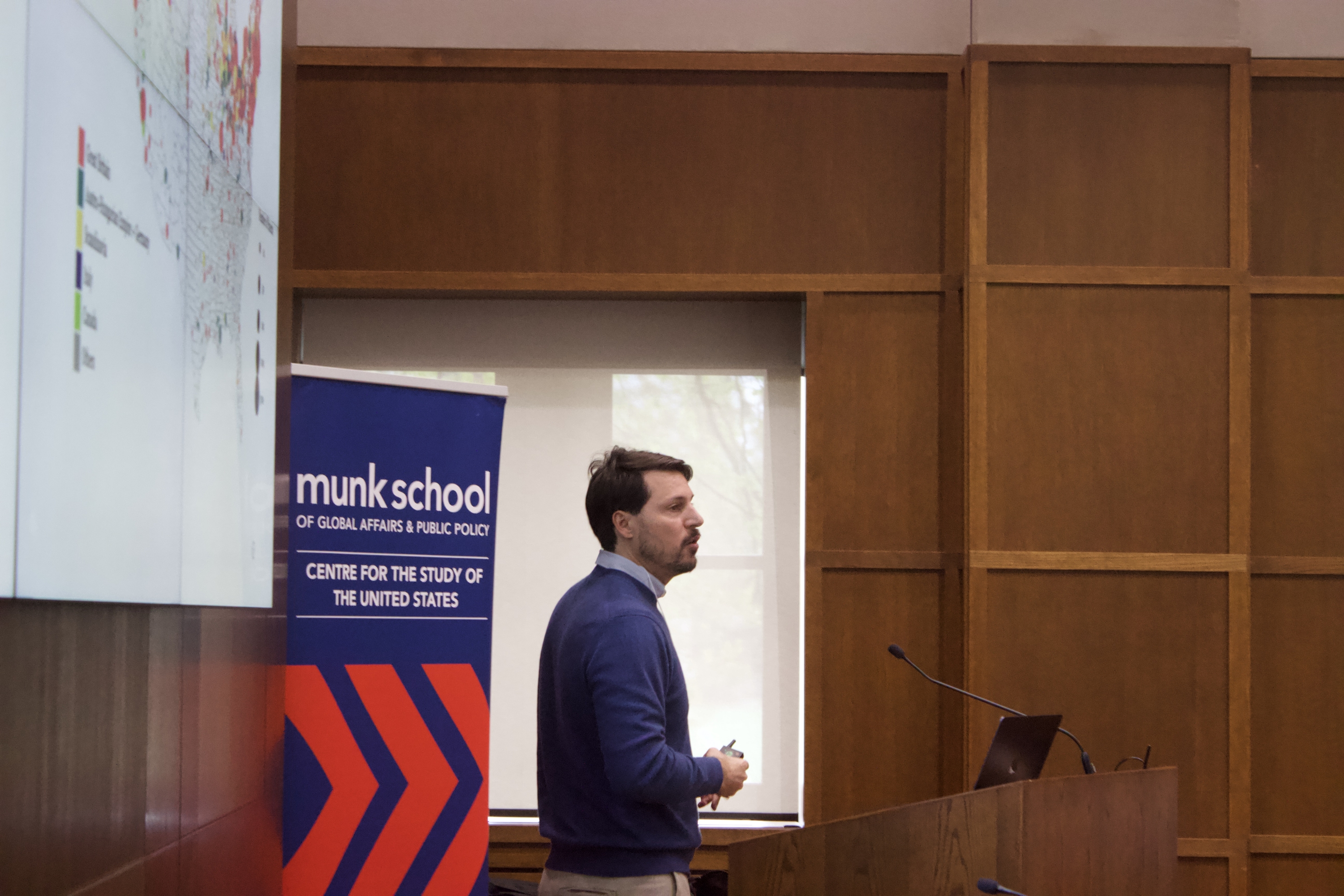 Sergio Gabiel Petralia speaks at lectern