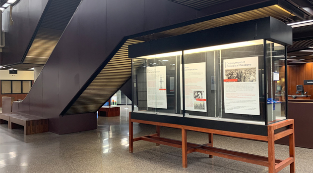 Exhibition display case in Robarts Library.