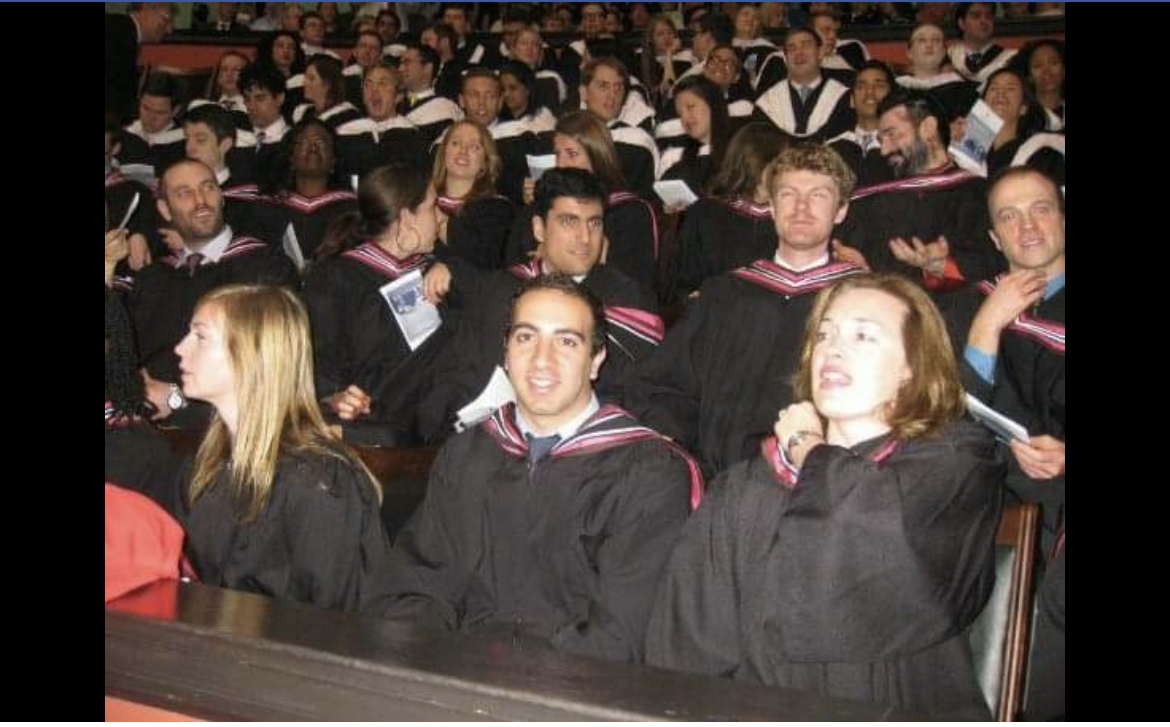 Daron Bedrosyan, centre, at the MGA convocation ceremony in 2012