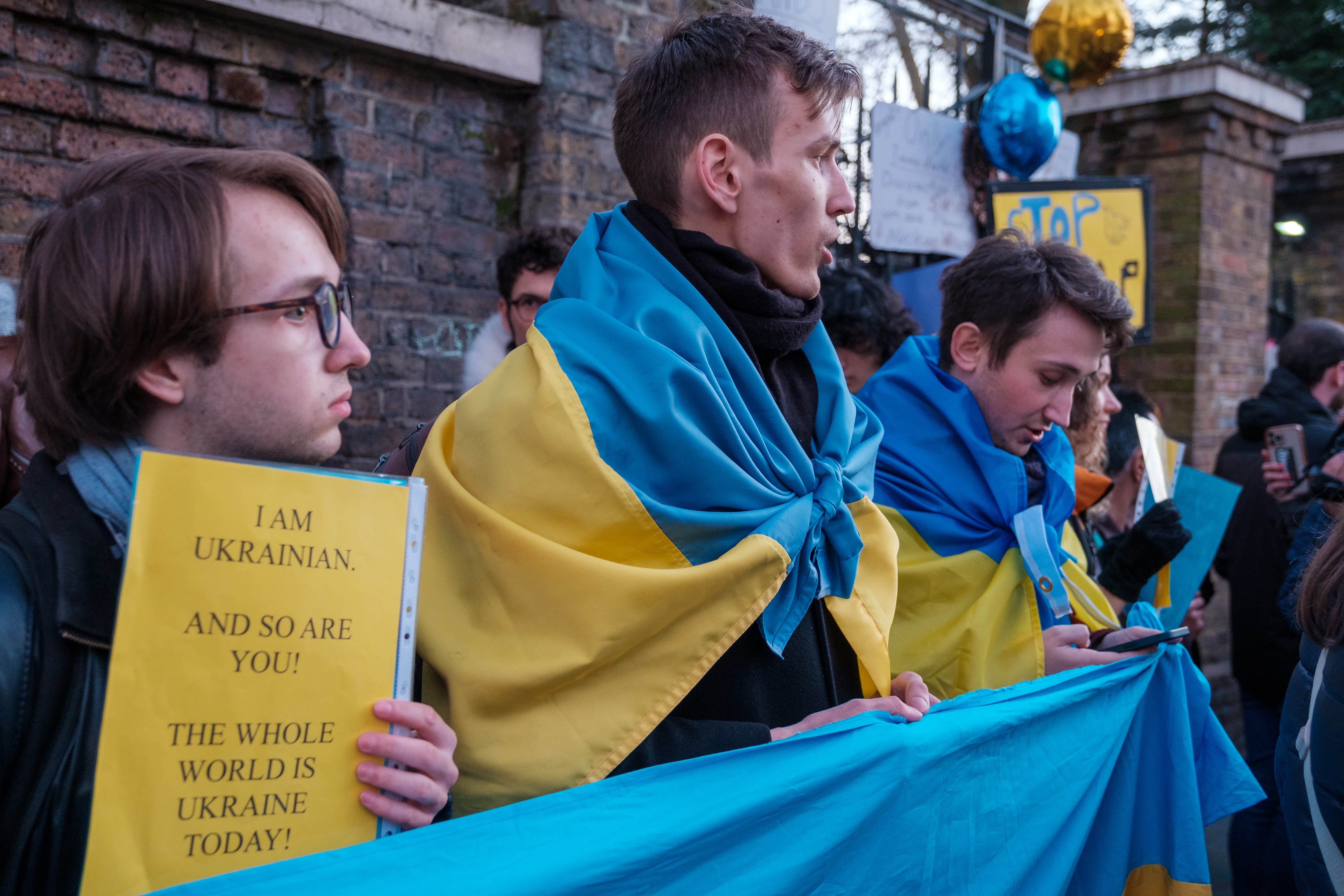 People protest Russia's attack on Ukraine