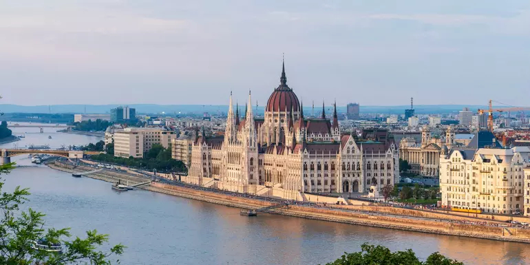 Hungary parliament building on the Danube river 