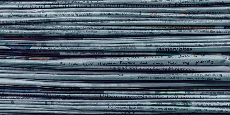 Large stack of newspapers