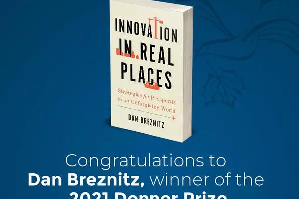 Dan Breznitz winner of 2021 Donner Prize, image of his bookcover