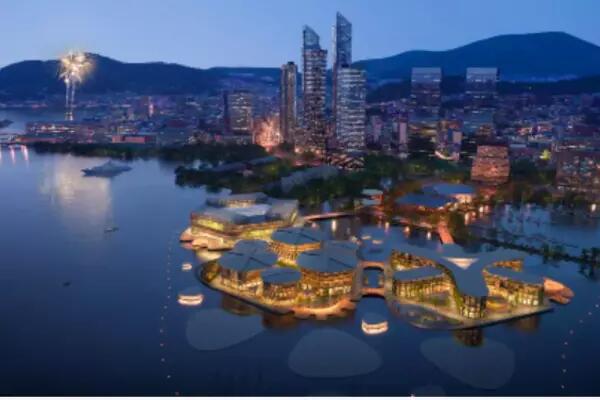 Image OCEANIX Busan, the world's first prototype of a resilient and sustainable floating community.