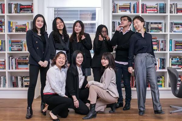 A group shot of nine students who represent the Contemporary Asian Studies Student Union.