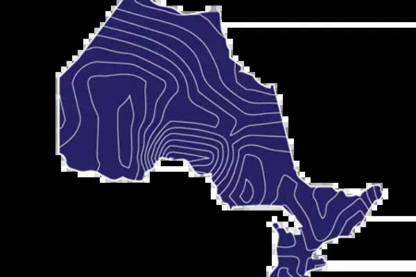 Graphic of Ontario in dark purple-indigo
