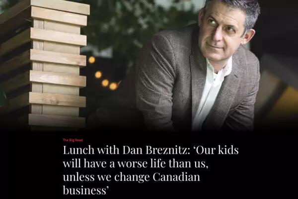 Photo from the National Post's article with Dan Breznitz: photo displaying Breznitz with the name of the article underneath him.