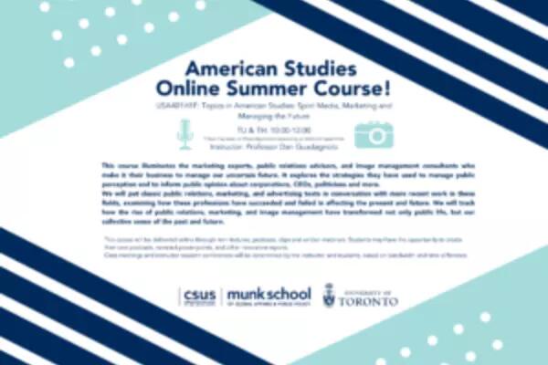 Descriptive graphic about the American Studies online summer course