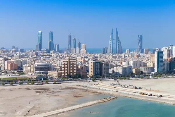 The skyline of Manama, the capital city of Bahrain, during the day