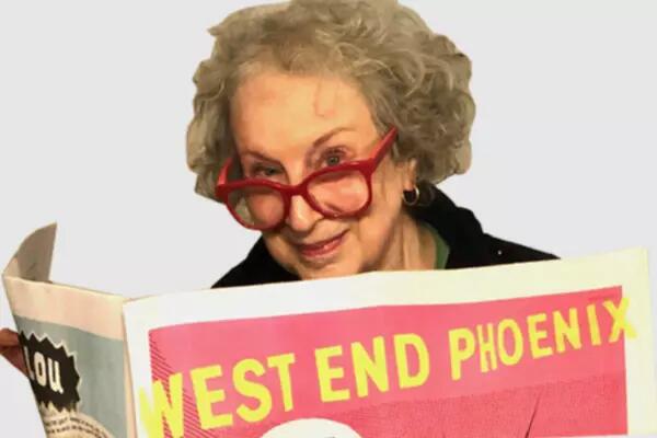 Margaret Atwood reading the West End Phoenix paper