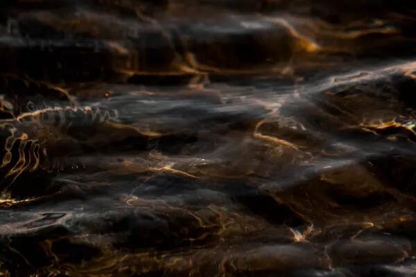 A close-up shot of water moving over rocks.