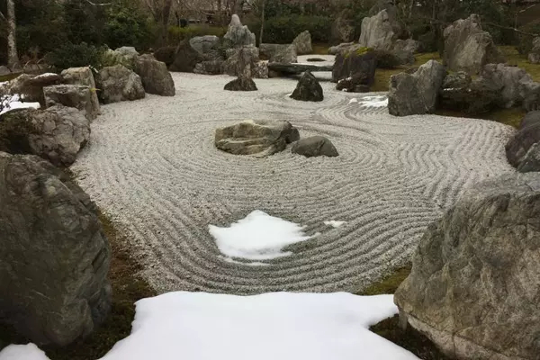 Snow covered Japanese temple