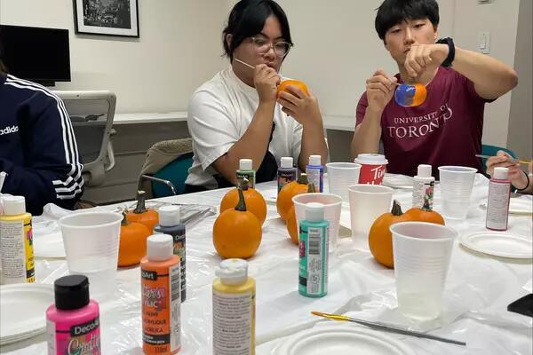 CASSU students get together for pumpkin painting social