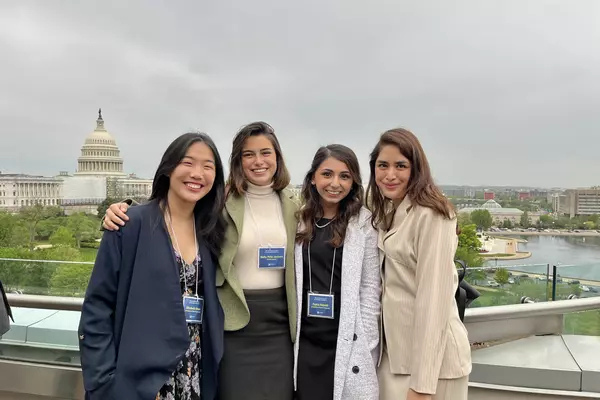 Four PCJ students in Washington, DC