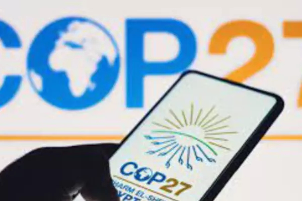 COP27 on a cellphone screen