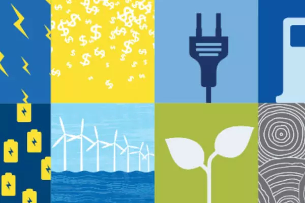 8 icons representing energy, climate, the environment
