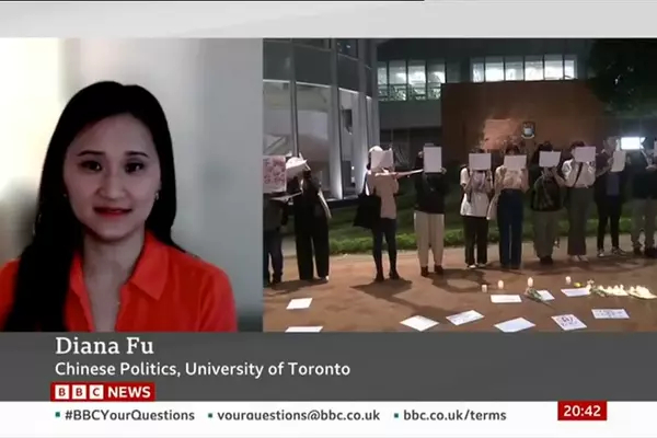 Diana Fu on BBC World News regarding China COVID protest