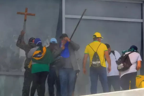 Protesters smash windows in Brazil as they invade the presidential palace in scenes reminiscent of the US Capitol riot in January 2021