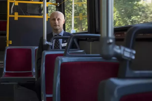 Andy Byford on board a TTC bus heading to Wellesley Station in Toronto on August 19, 2016.  NAKITA KRUCKER / TORONTO STAR
