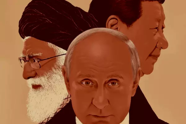 Illustration of dictators including Putin and Xi Jinping