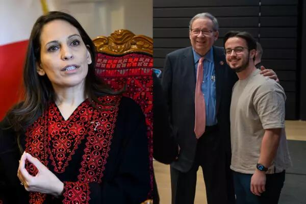(Left to right) FILE IMAGE: Ambassador Mona Abuamara of the Palestinian General Delegation to Canada, THE CANADIAN PRESS/Justin Tang.; David L. Cohen, U.S. Ambassador to Canada poses with a Munk School student