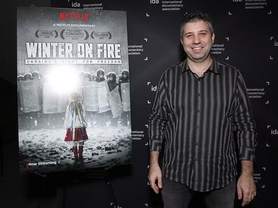 Director Evgeny Afineevsky will attend a screening of his Oscar-nominated documentary Winter on Fire: Ukraine’s Fight for Freedom at Innis College on April 19 (photo by Todd Williamson/Getty Images for International Documentary Association)