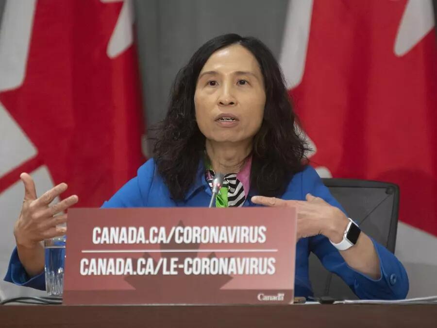 Canada's Chief Public Health Officer , Dr. Theresa Tam, speaks at a COVID-19 press conference.