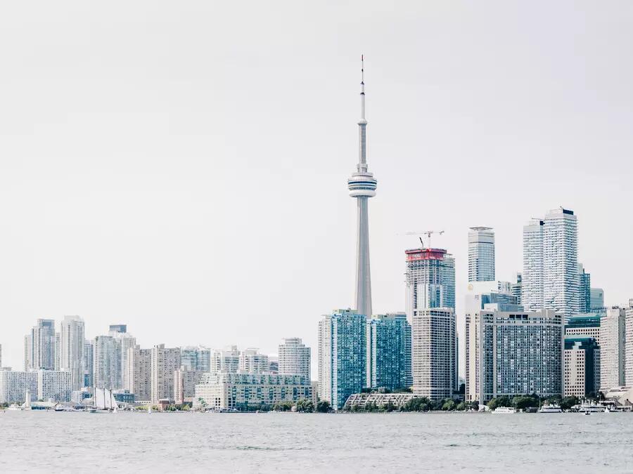 This photo of the Toronto skyline was shot from the boat tour around Toronto islands