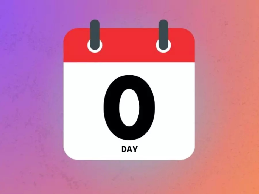 A calendar entry that reads 0 day