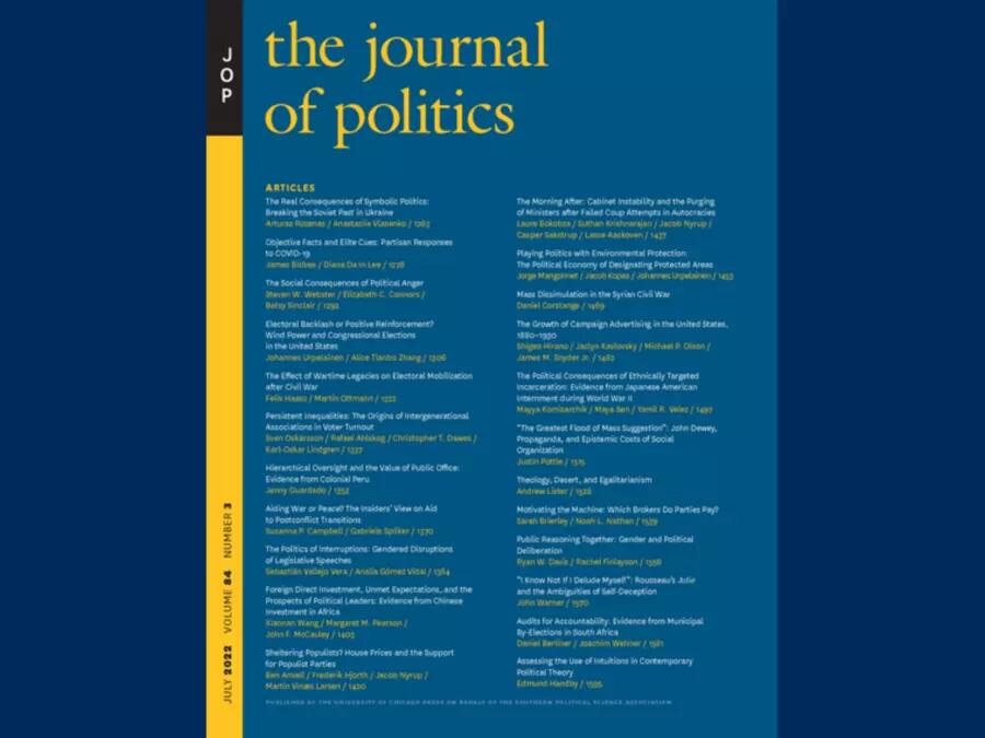 The Journal of Politics Volume 84, Issue 3