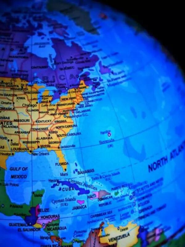 Globe featuring North America