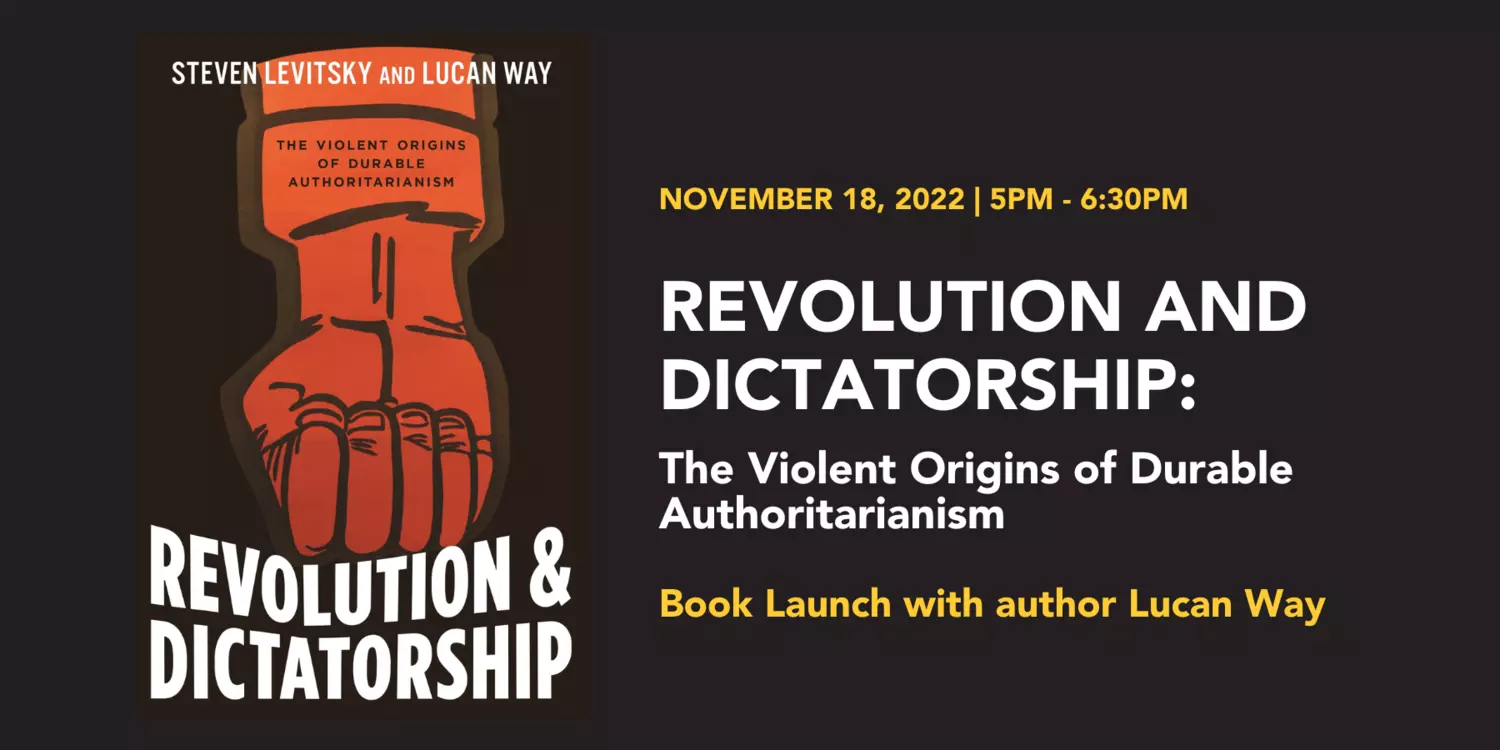 Revolution & Dictatorship cover art and title with book launch date