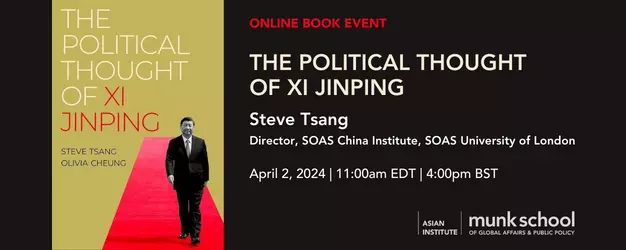 Banner image of Steve Tsang's book The Political Thought of Xi Jinping
