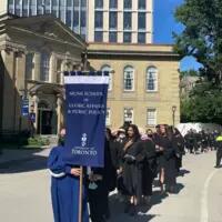 Students in line outside Convocation Hall